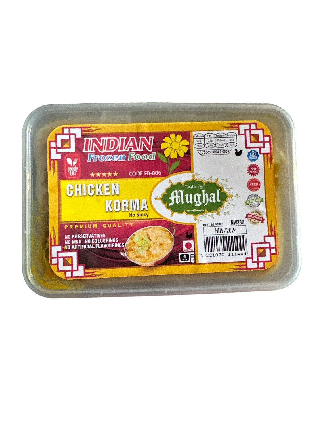 Indian Frozen Food Chicken Korma