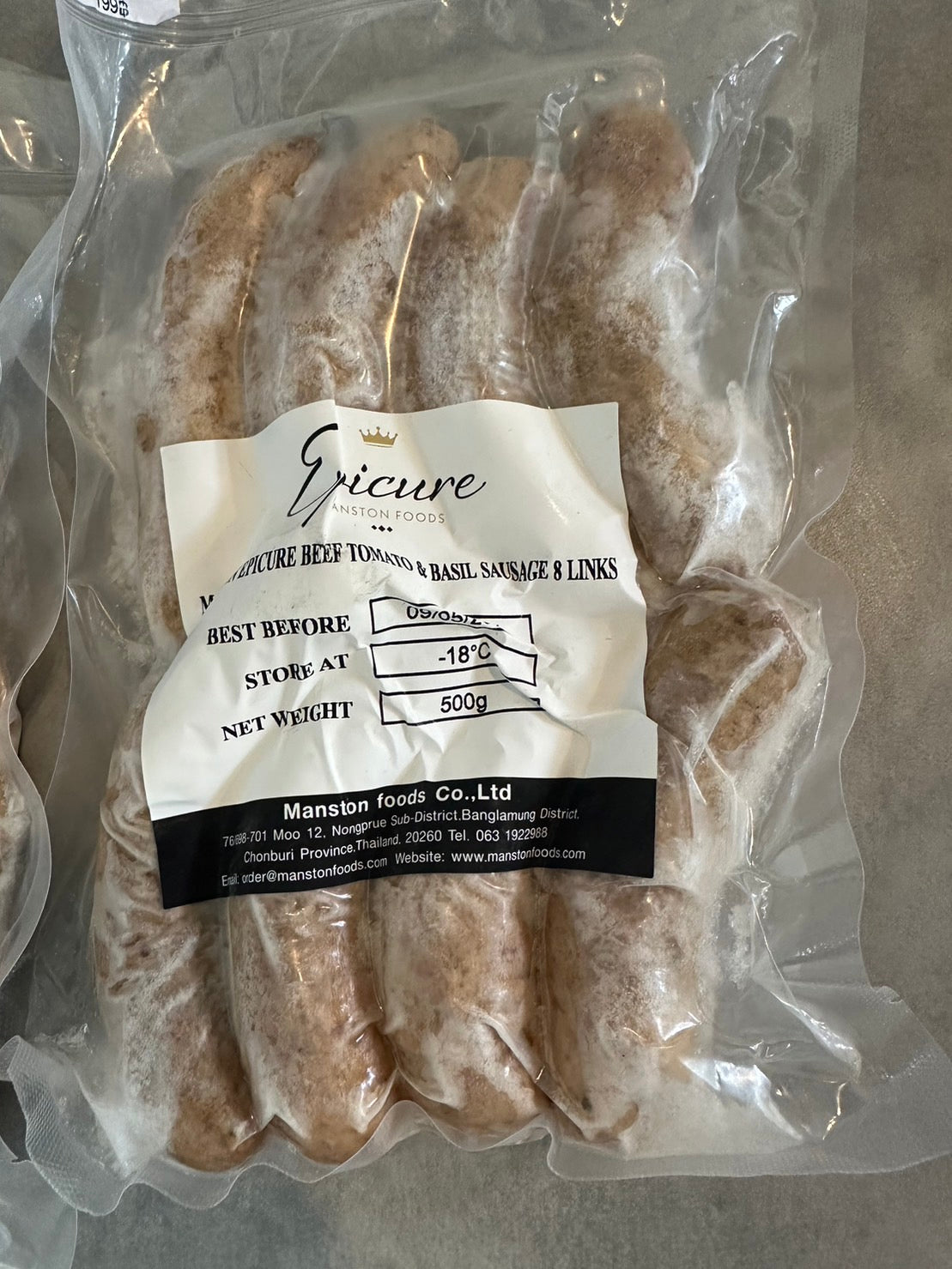 Manston Epicure Beef Tomato sausage500g